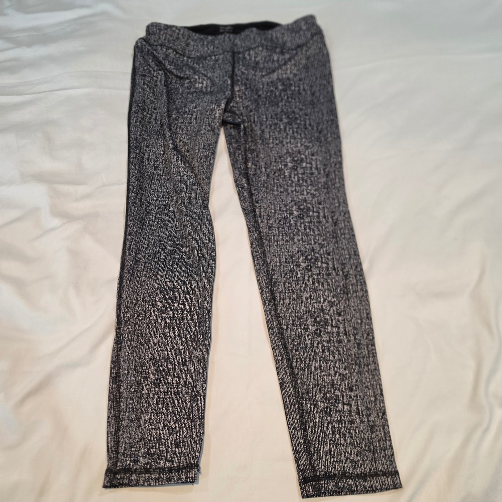 Vogo Athletica Leggings Women XL Black White Excellent Space Dye Activewear